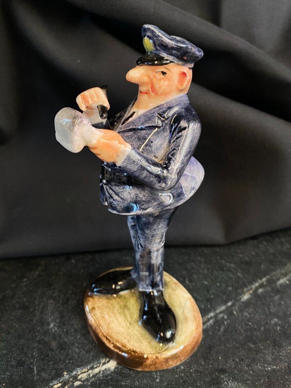 Vintage RARE Len Norris Cartoon Policeman Ceramic Figurine SAL Japan Mid-Century